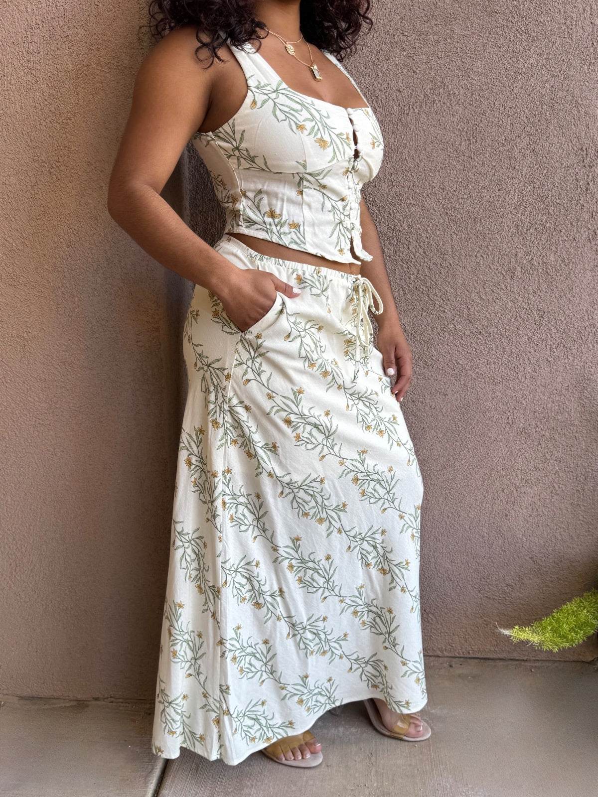 Fresh Bloom Linen Skirt Set image 2