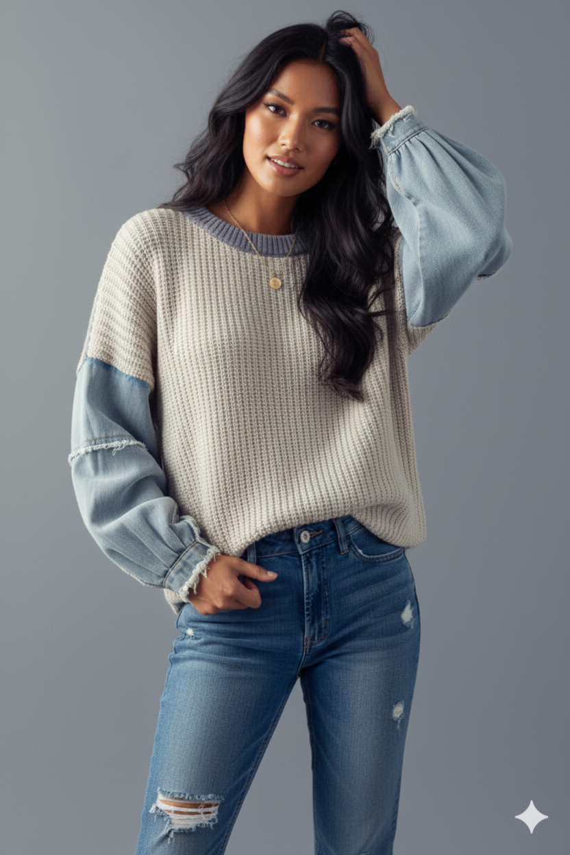 Savanna Denim Sweater image 1