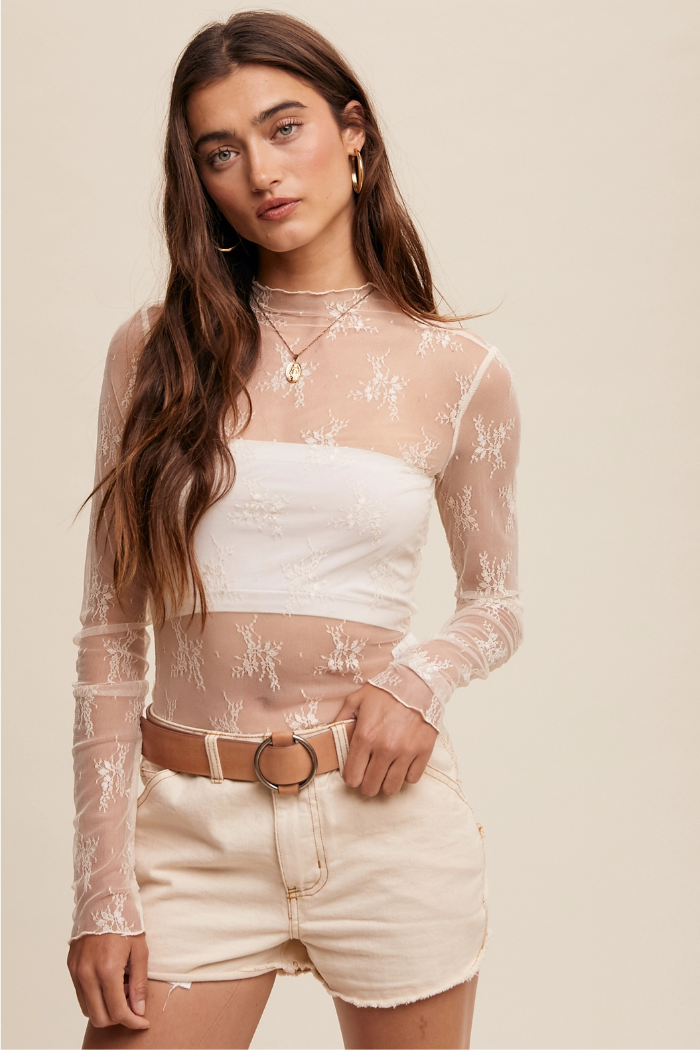 Whisper Sheer Lace Top image 0
