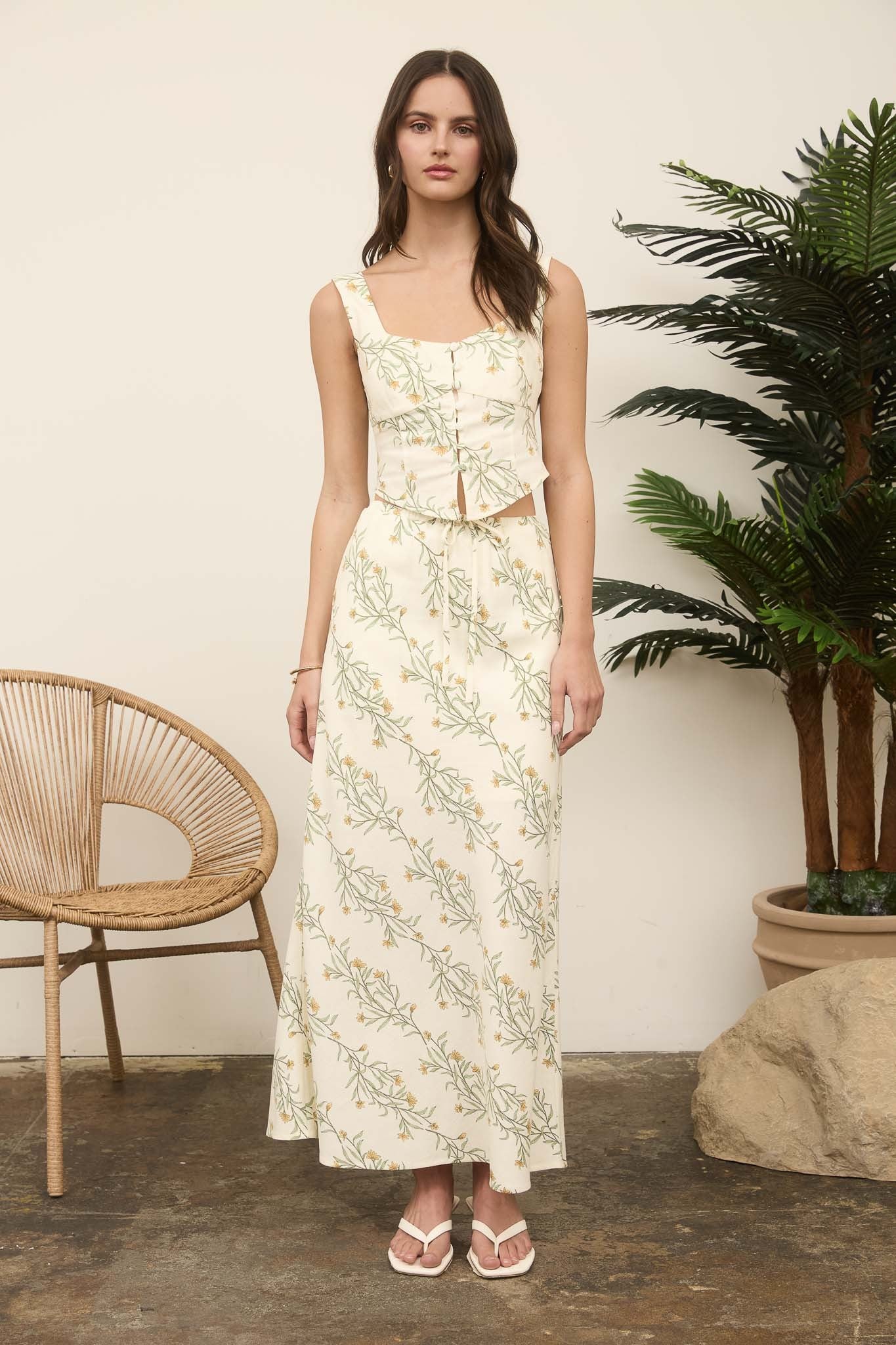 Fresh Bloom Linen Skirt Set image 5