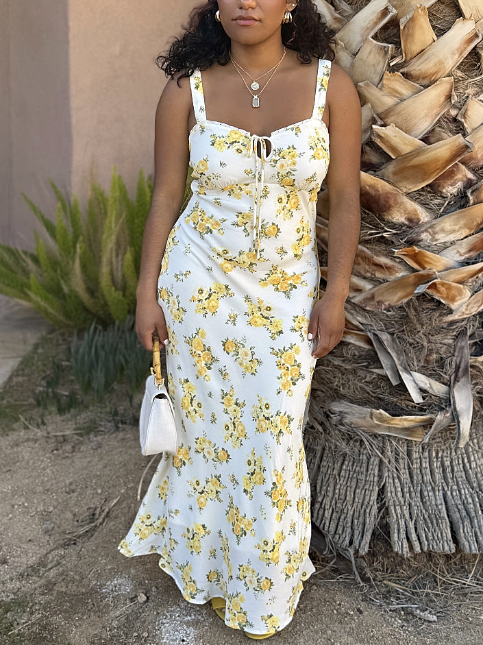Yellow Floral Maxi Dress